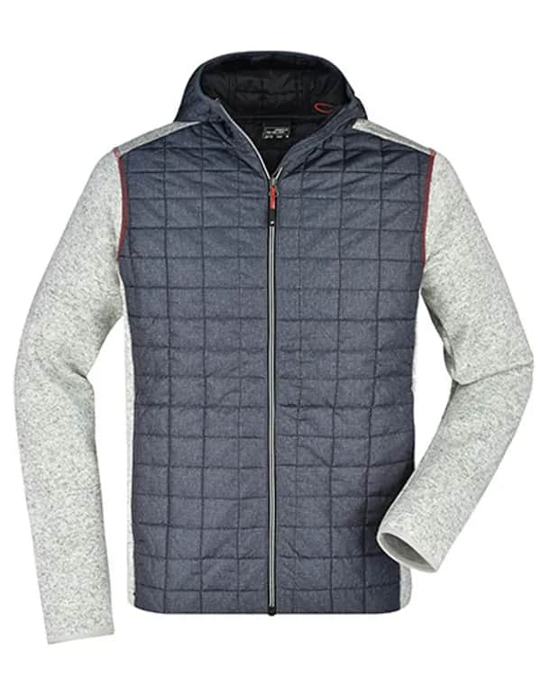 Men´s Knitted Hybrid Jacket - Light Melange/Anthracite Melange