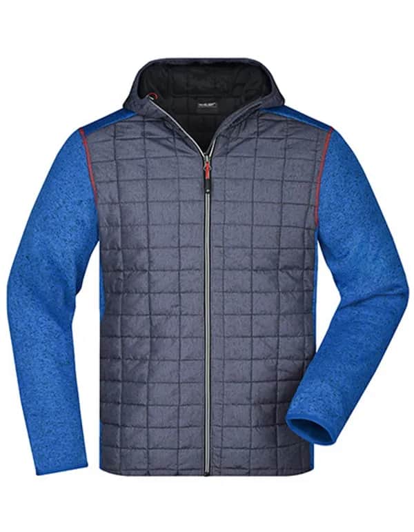 Men´s Knitted Hybrid Jacket - Royal Melange/Anthracite Melange