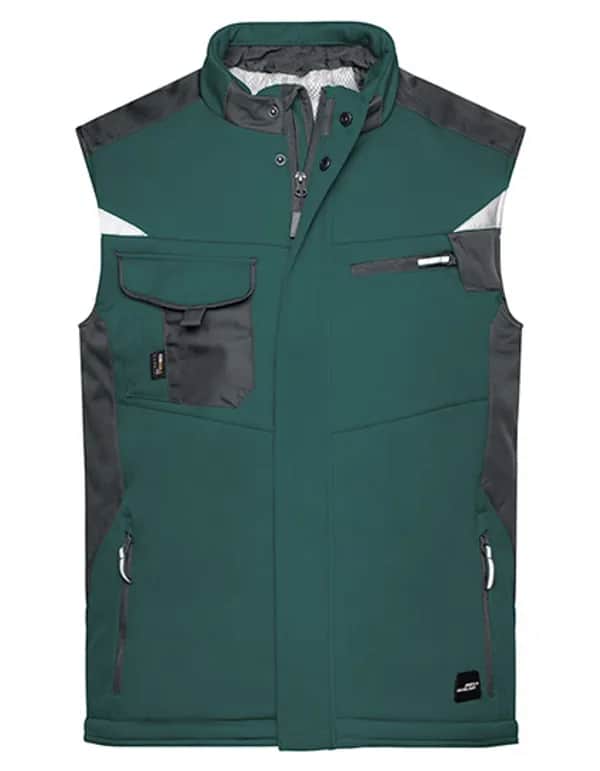 Craftsmen Softshell Vest -STRONG- - Dark Green/Black