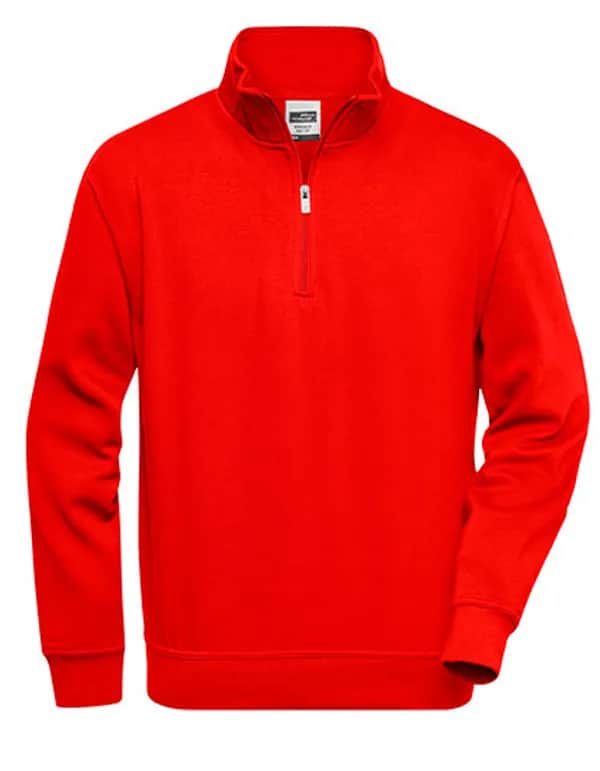 Workwear Half Zip Sweat - Red