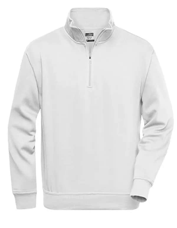 Workwear Half Zip Sweat - White
