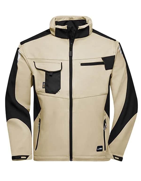 Workwear Softshell Jacket -STRONG- - Stone/Black