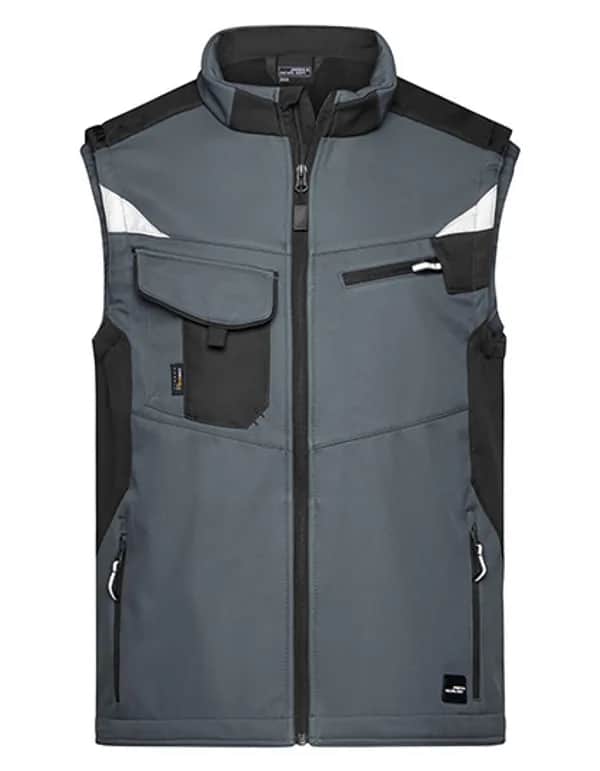 Workwear Softshell Vest -STRONG- - Carbon/Black