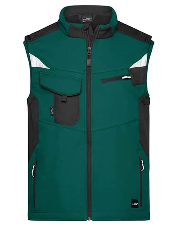Workwear Softshell Vest -STRONG- - Dark Green/Black