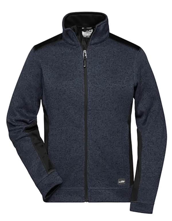 Ladies´ Knitted Workwear Fleece Jacket -STRONG- - Carbon Melange/Black