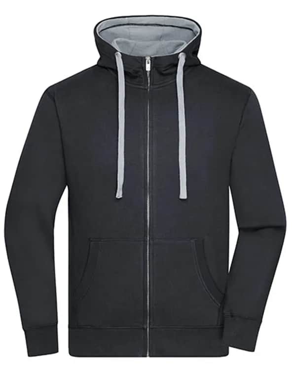 Men´s Lifestyle Zip-Hoody - Black/Grey Heather