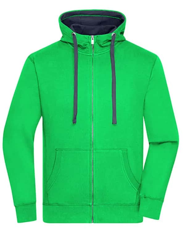 Men´s Lifestyle Zip-Hoody - Green/Navy