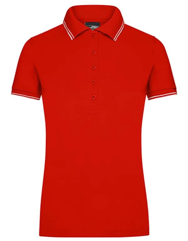 Ladies´ Polo - Tomato/White