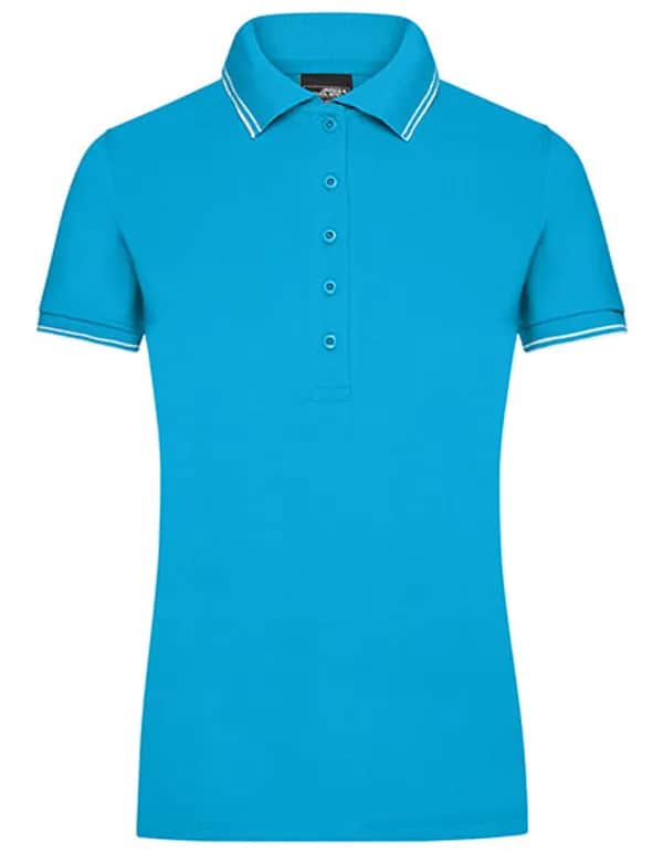 Ladies´ Polo - Turquoise/White