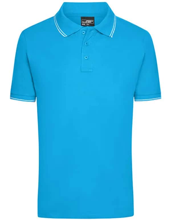 Men´s Polo - Turquoise/White