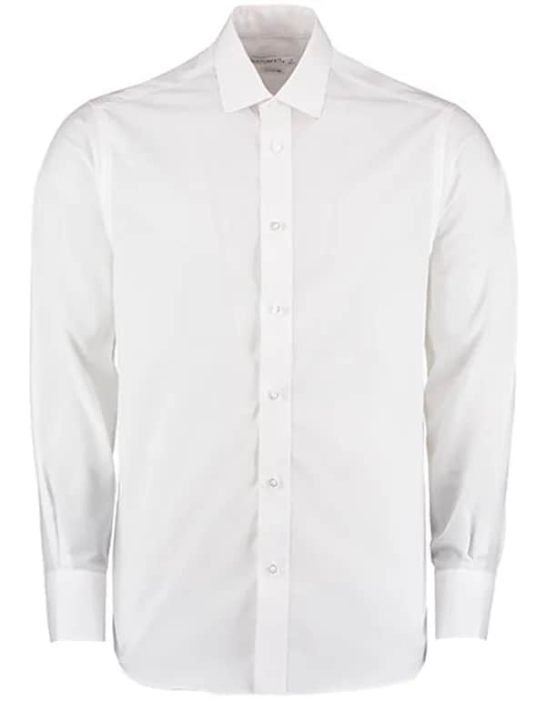 Men´s Tailored Fit Business Poplin Shirt Long Sleeve - White