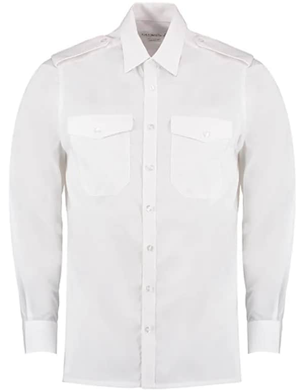 Men´s Tailored Fit Pilot Shirt Long Sleeve - White