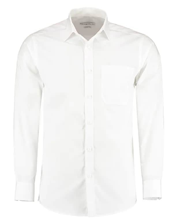 Men´s Tailored Fit Poplin Shirt Long Sleeve - White