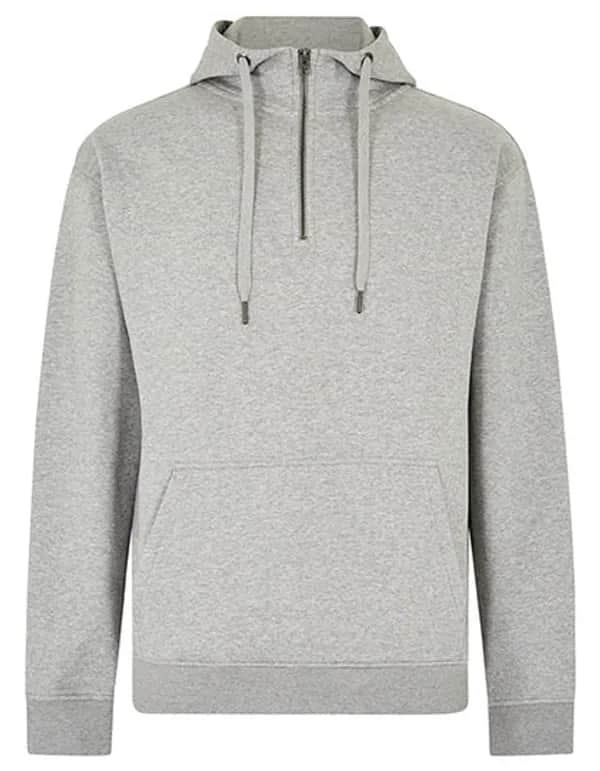Regular Fit 1/4 Zip Hoodie - Heather Grey