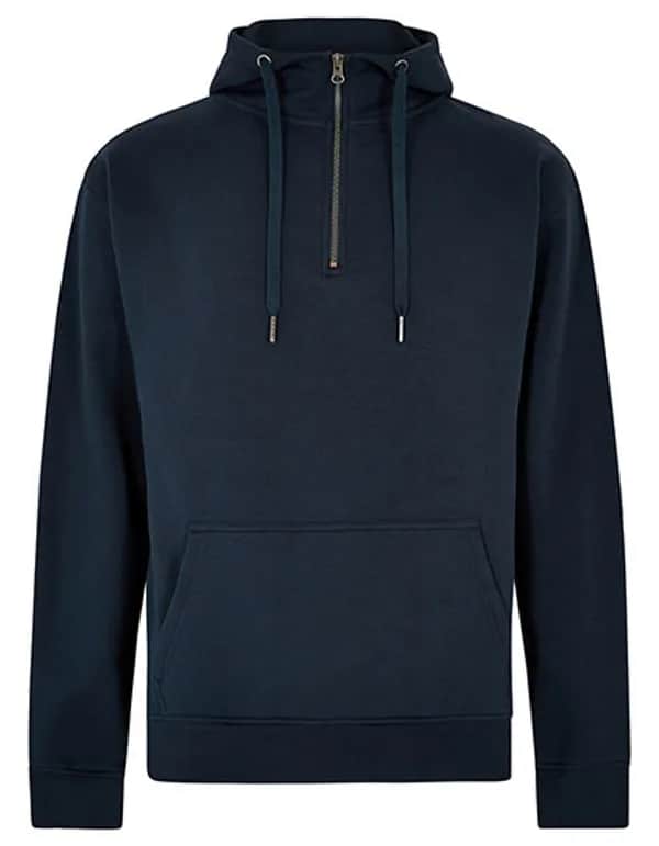 Regular Fit 1/4 Zip Hoodie - Navy