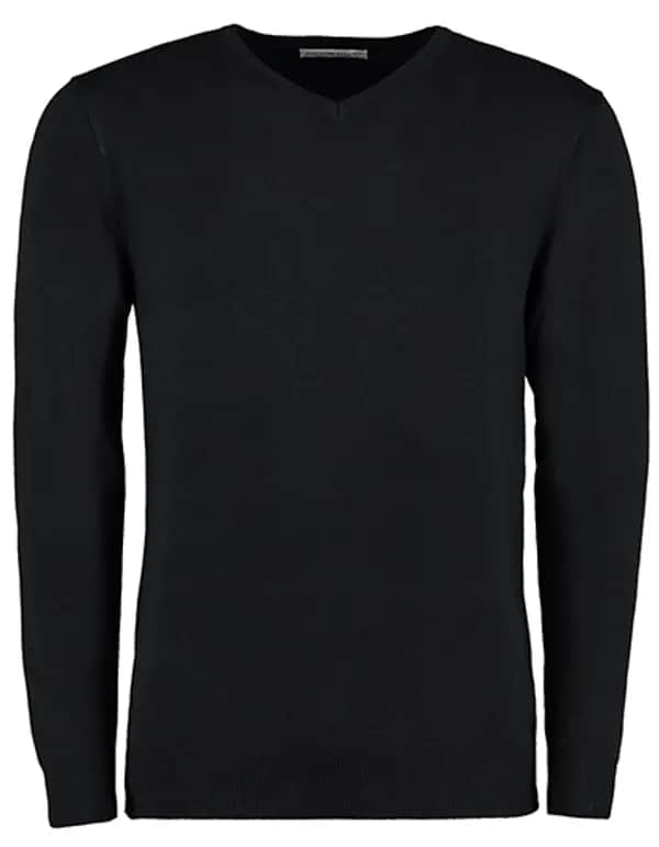 Regular Fit Arundel V-Neck Sweater - Black
