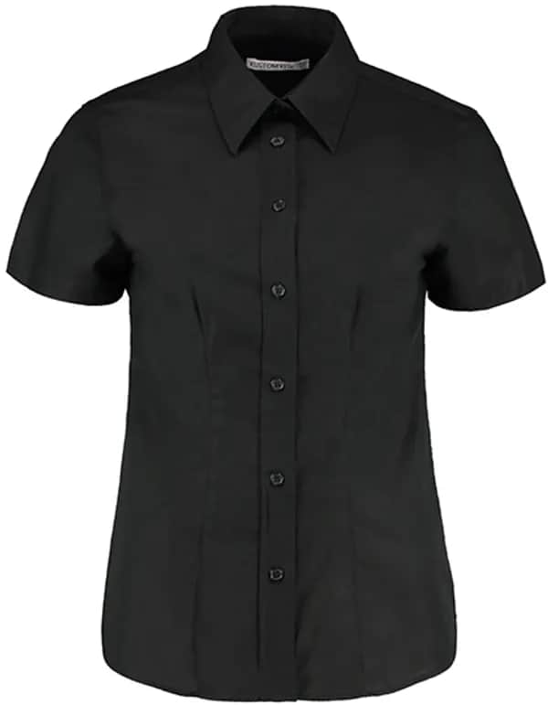 Women´s Tailored Fit Workwear Oxford Shirt Short Sleeve - Black