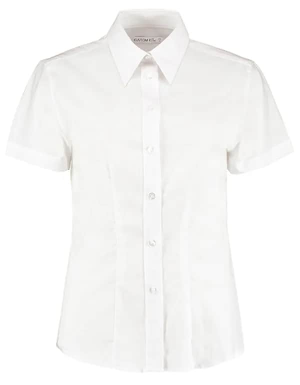 Women´s Tailored Fit Workwear Oxford Shirt Short Sleeve - White