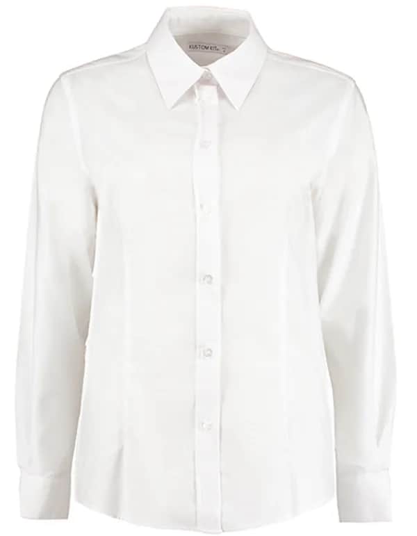 Women´s Tailored Fit Workwear Oxford Shirt Long Sleeve - White