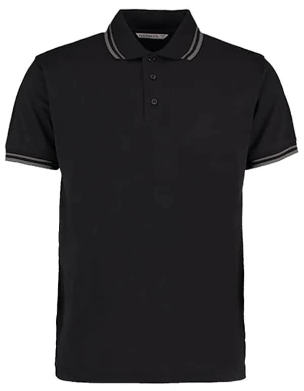 Classic Fit Superwash® 60º Tipped Collar Polo - Black/Charcoal