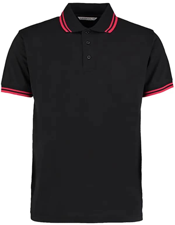 Classic Fit Superwash® 60º Tipped Collar Polo - Black/Red