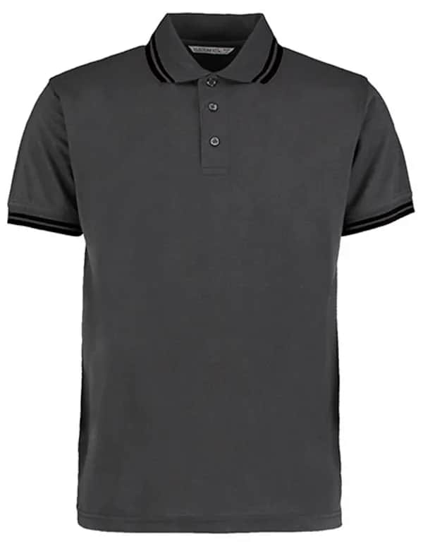 Classic Fit Superwash® 60º Tipped Collar Polo - Charcoal/Black