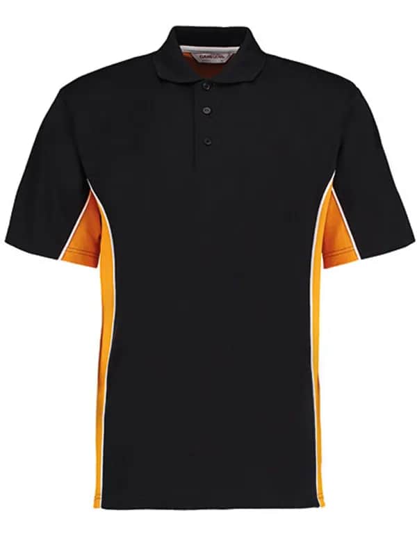 Classic Fit Track Polo - Black/Gold/White
