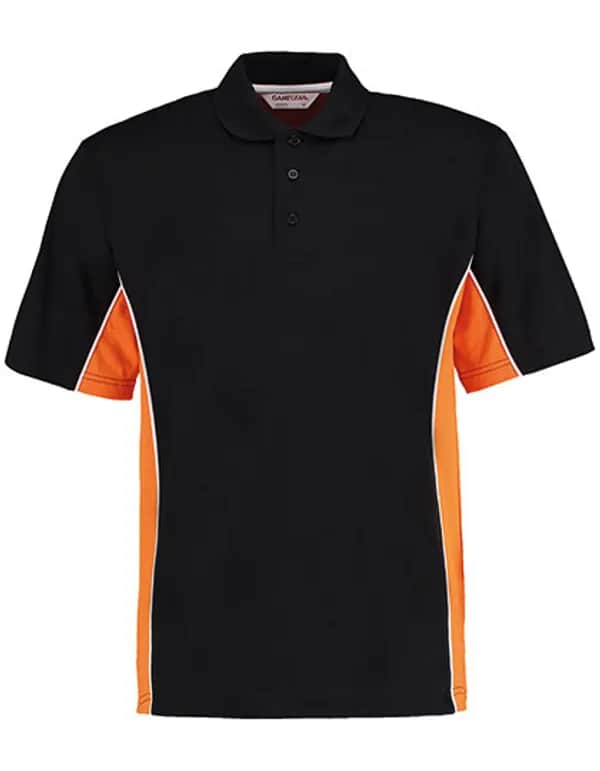 Classic Fit Track Polo - Black/Orange/White