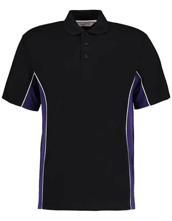 Classic Fit Track Polo - Black/Purple/White