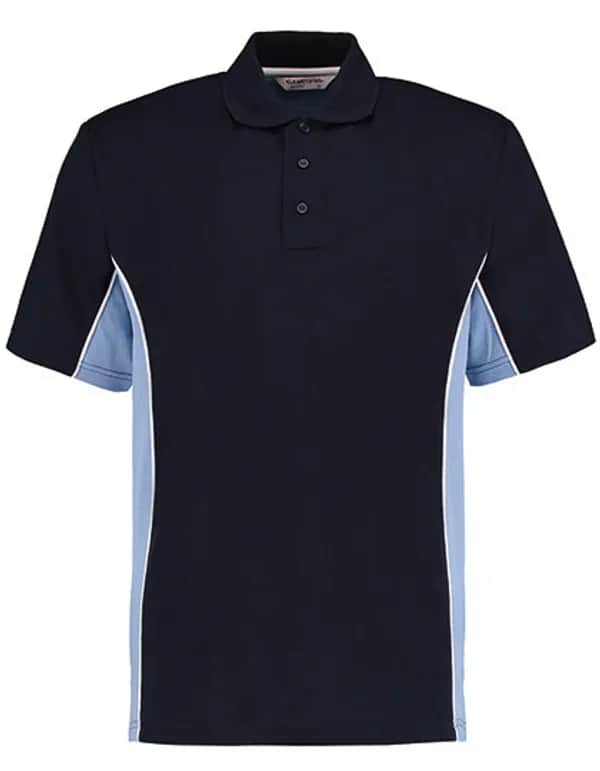 Classic Fit Track Polo - Navy/Light Blue/White