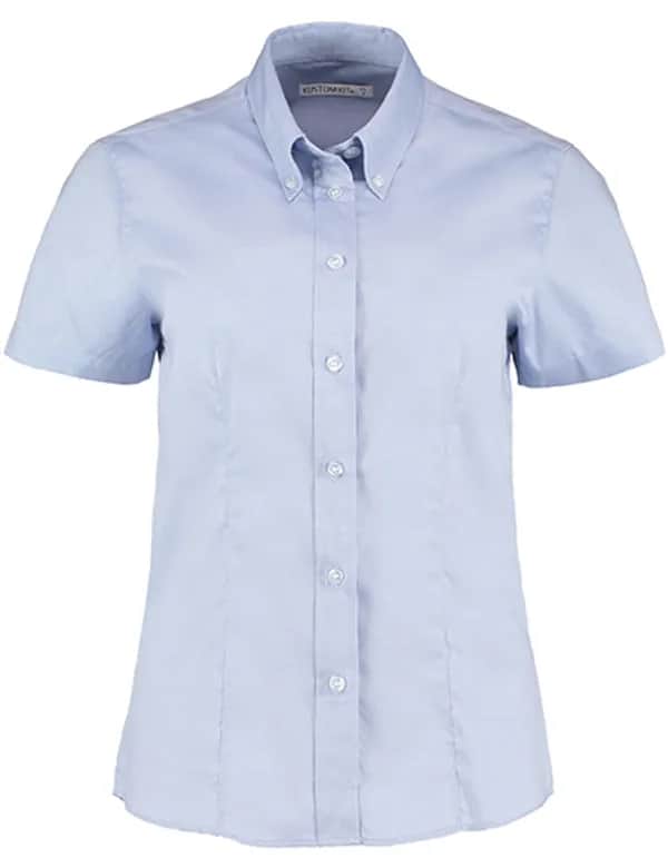 Women´s Tailored Fit Corporate Oxford Shirt Short Sleeve - Light Blue