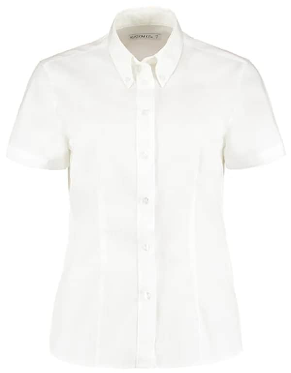 Women´s Tailored Fit Corporate Oxford Shirt Short Sleeve - White