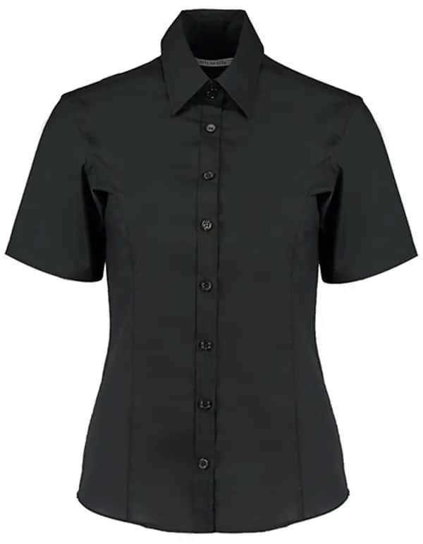 Women´s Tailored Fit Business Shirt Short Sleeve - Black