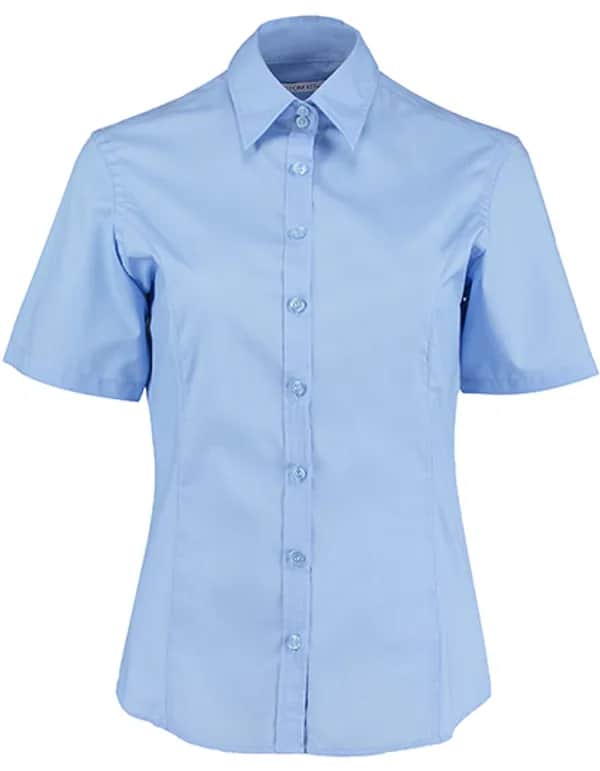 Women´s Tailored Fit Business Shirt Short Sleeve - Light Blue