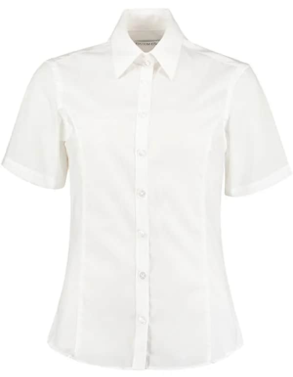 Women´s Tailored Fit Business Shirt Short Sleeve - White