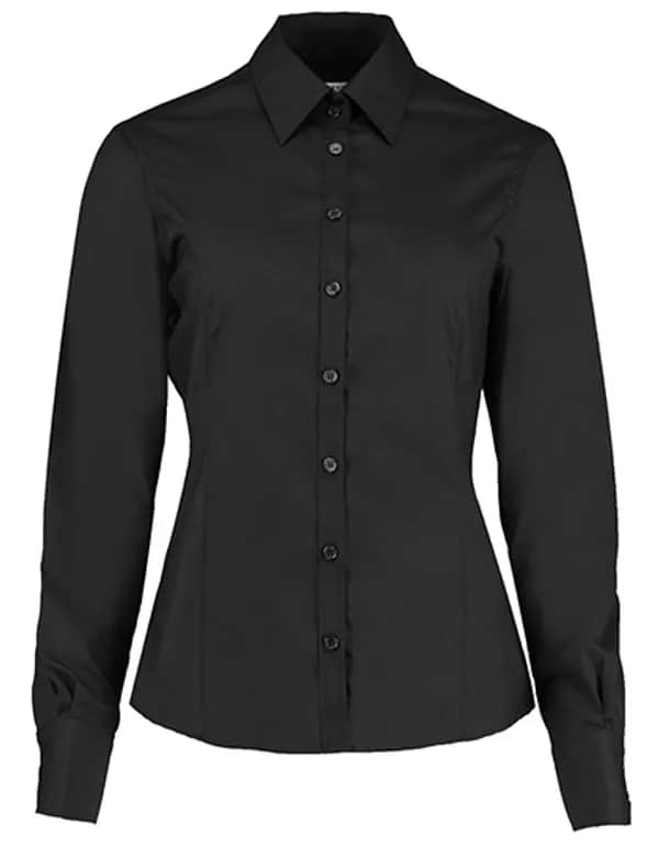Women´s Tailored Fit Business Shirt Long Sleeve - Black