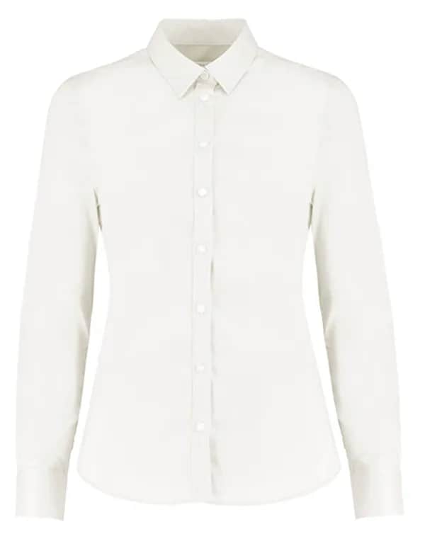 Women´s Tailored Fit Stretch Oxford Shirt Long Sleeve - White