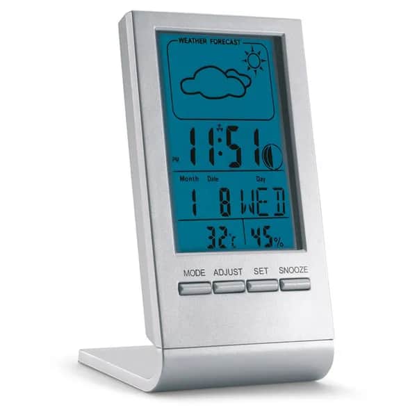 Wetterstation mit blauem LCD - SKY - Silber