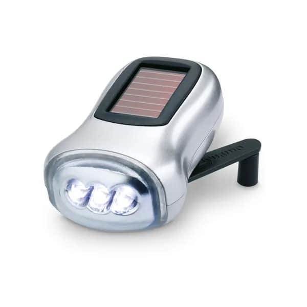 Dynamo Taschenlampe - DYNASOL - Mattsilber