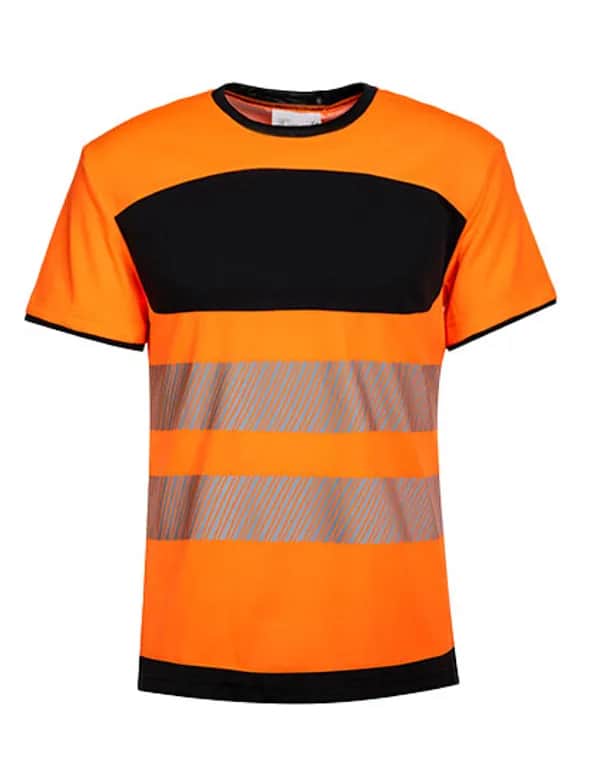 EOS Hi-Vis Workwear T-Shirt With Printing Area - Signal Orange/Black