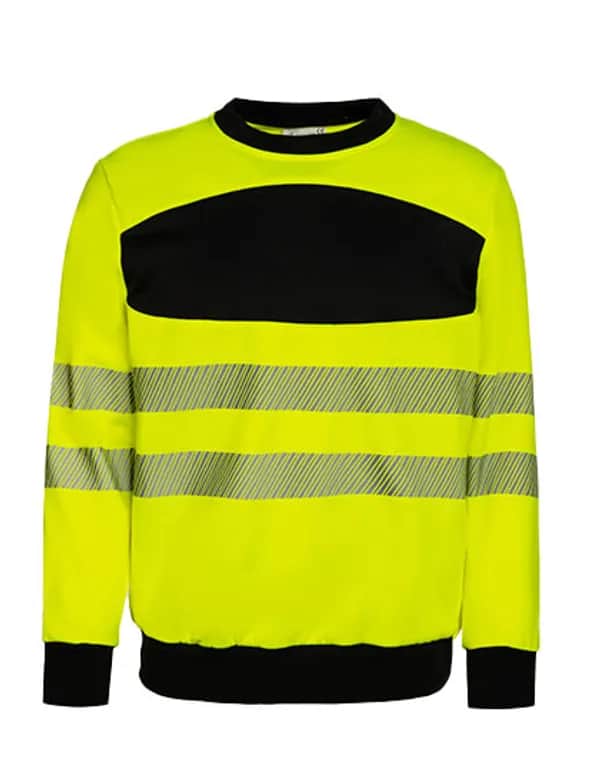 EOS Hi-Vis Workwear Sweatshirt With Printing Area - Signal Yellow/Black