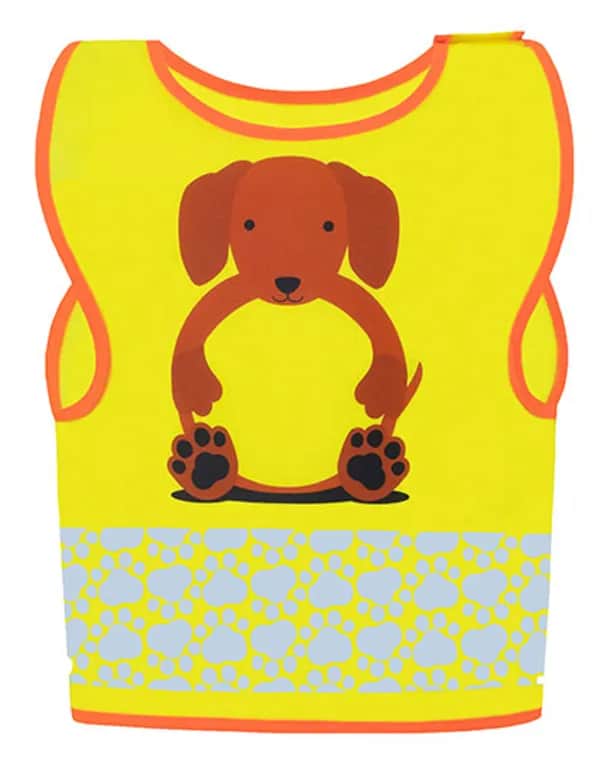 Childrens Safety Vest Funtastic Wildlife CO² Neutral - Dog Yellow