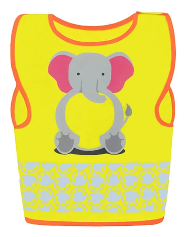 Childrens Safety Vest Funtastic Wildlife CO² Neutral - Elephant Yellow