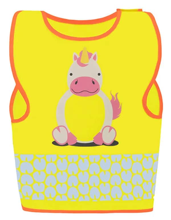 Childrens Safety Vest Funtastic Wildlife CO² Neutral - Unicorn Yellow