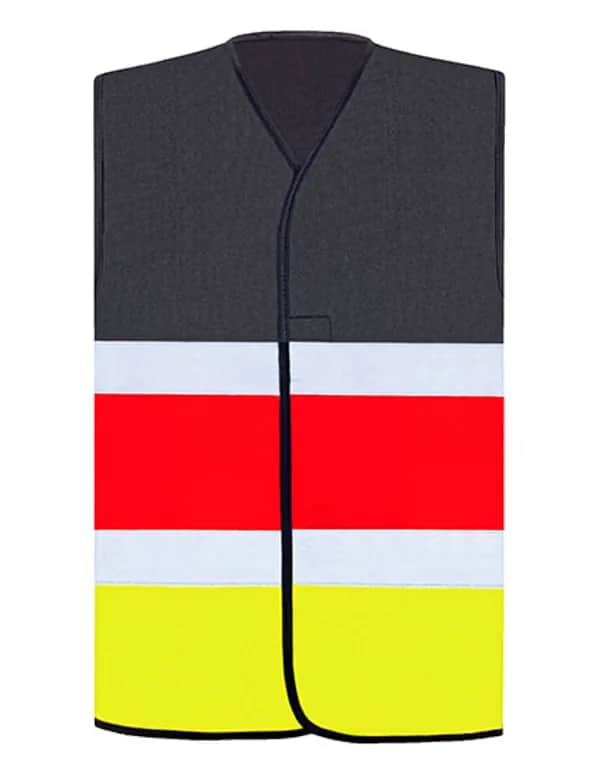 National Safety Vest - Black/Red/Gold