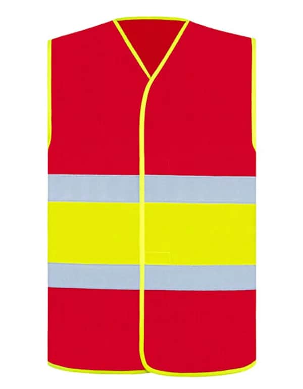 National Safety Vest - Red/Yellow/Red