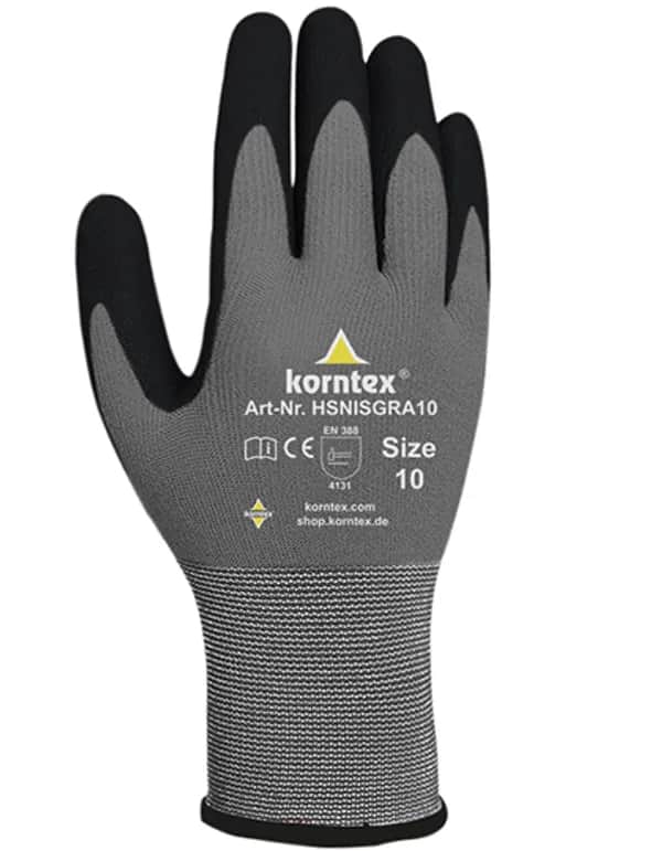 Elastic Nitrile Foam Gloves Izmir - Black/Grey