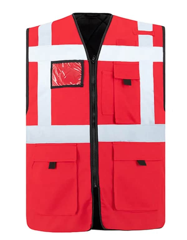 Padded Comfort Executive Safety Vest Wismar CO² Neutral - Red
