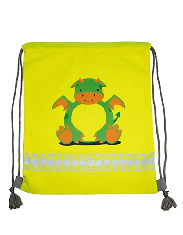 Childrens Gym Bag Funtastic Wildlife - Dragon Yellow