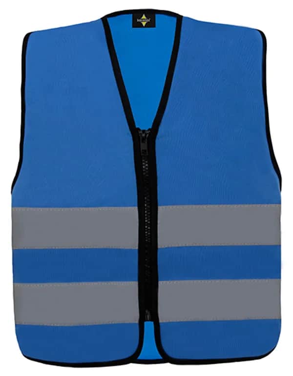 Kids´ Hi-Vis Safety Vest With Front Zipper Aalborg - Blue